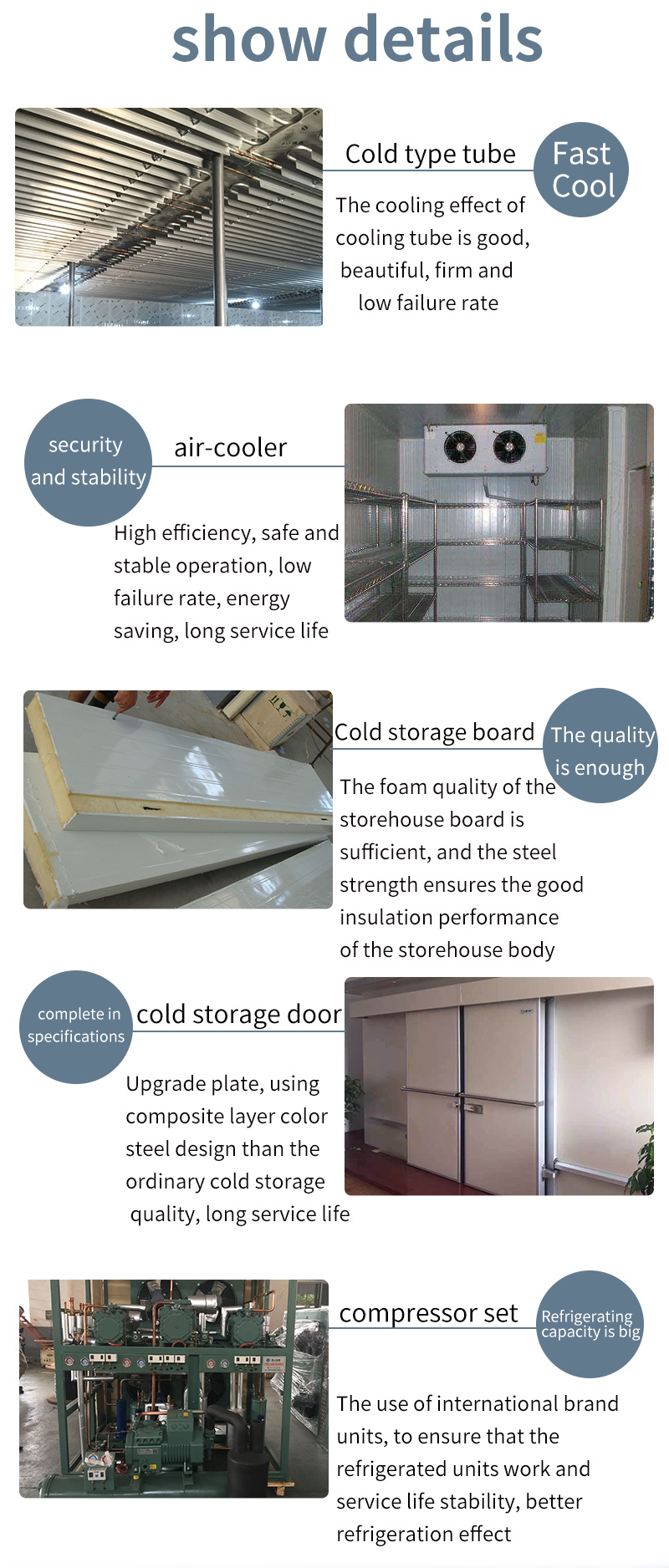 Fruit and Vegetables Prefabricated Cold Rooms/Cold Room Freezer