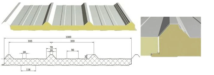 Color Spar Serial Energy-Saving PU Sandwich Panel, Cold Storage PU Sandwich Panel