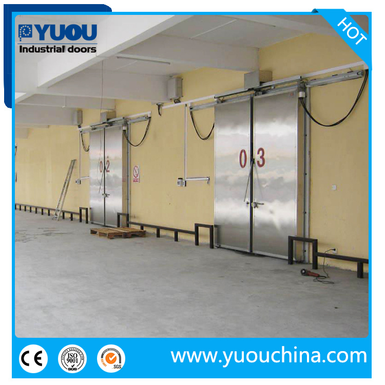 Automatic or Manual Stainless Steel Sandwich Panel Sliding Door for Freezer Room