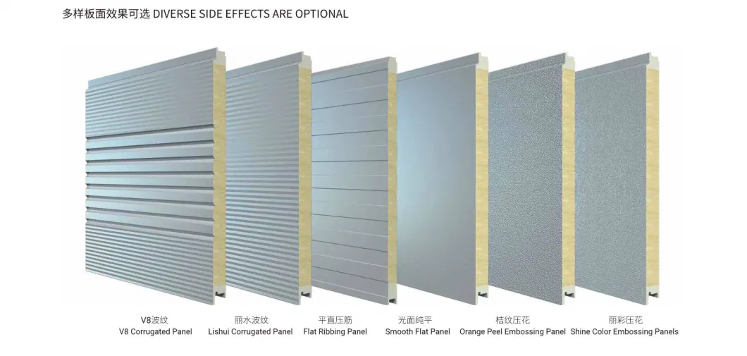 Color Coated Steel Sheet Rock Wool Sandwich Panel Facade Sandwich Panel with PU Sealing for Warehouse