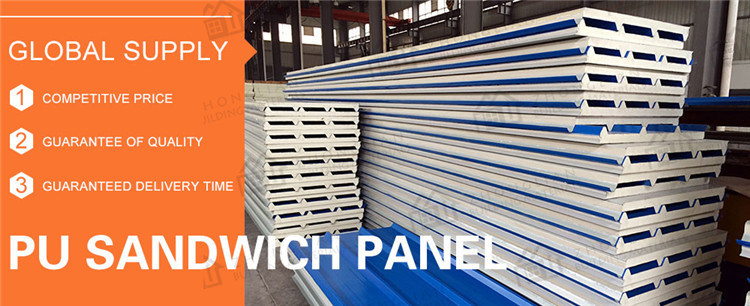 40kg/M3 Polyurethane PU Wall / Roof Sandwich Panel