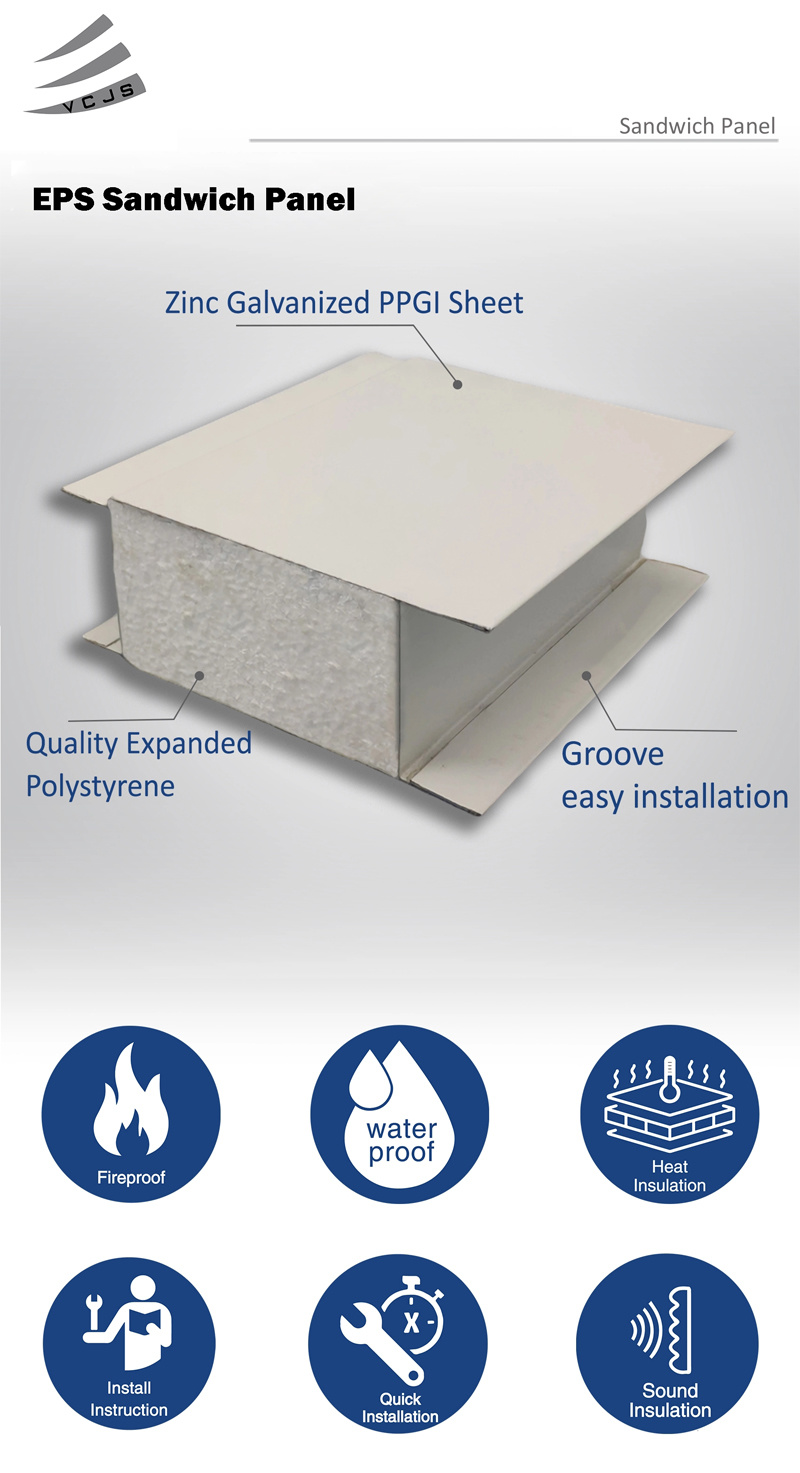 Easy Installation Lightweight Wall Roof EPS Sandwich Panel Price