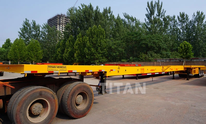 Titan 3 Axles 80 Tons Extendable Flatbed Trailer for Africa