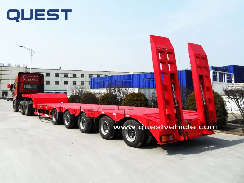 5 Axles 50-80tons Extendable Low Bed Semi Truck Trailer