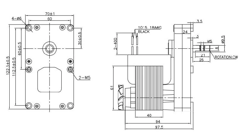 220VAC/50Hz Shaded Pole AC Gearmotor Electric with Low Current