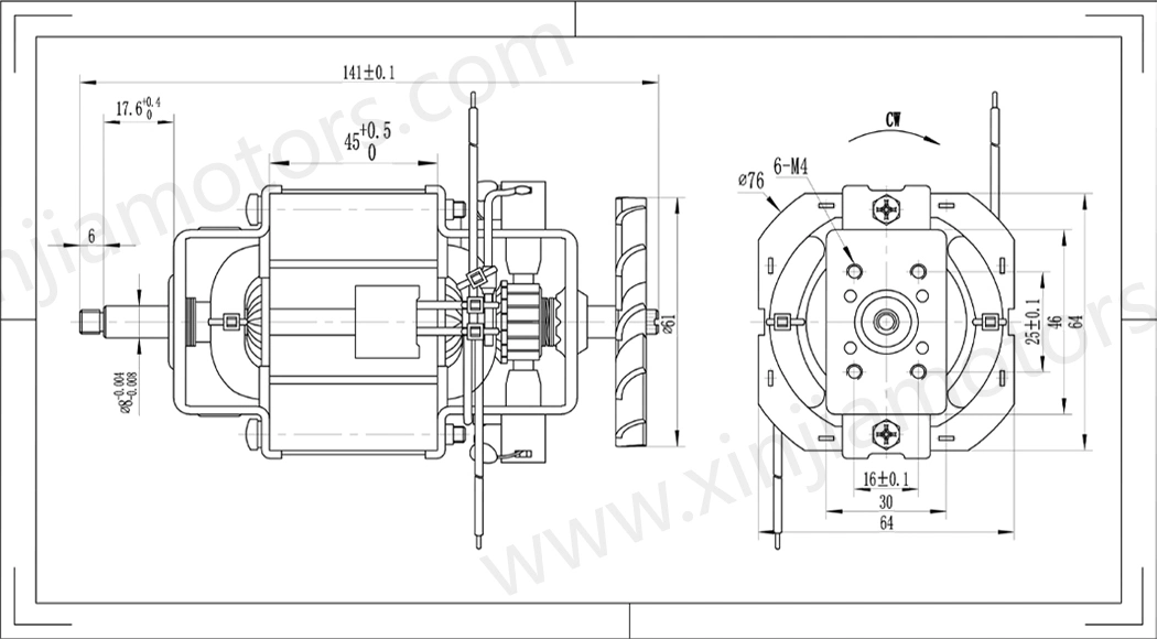 Universal Electric Copper AC Motor 7645L for Lawn Mower