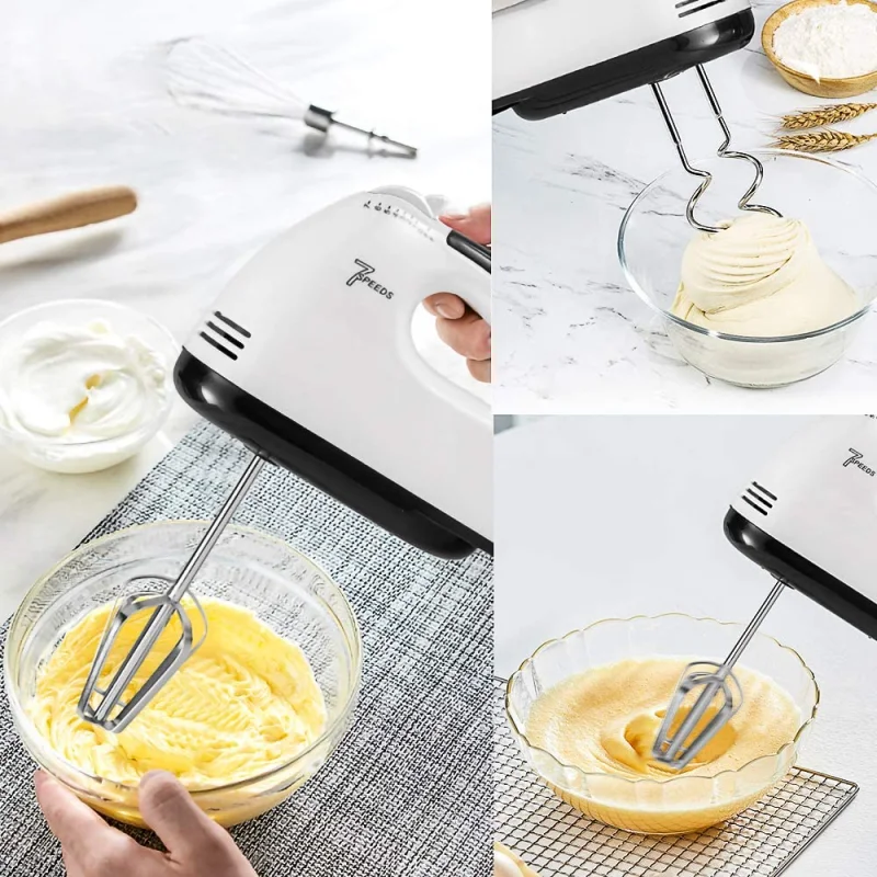 7-Speed Hand-Held Electric Whisk with Bowl