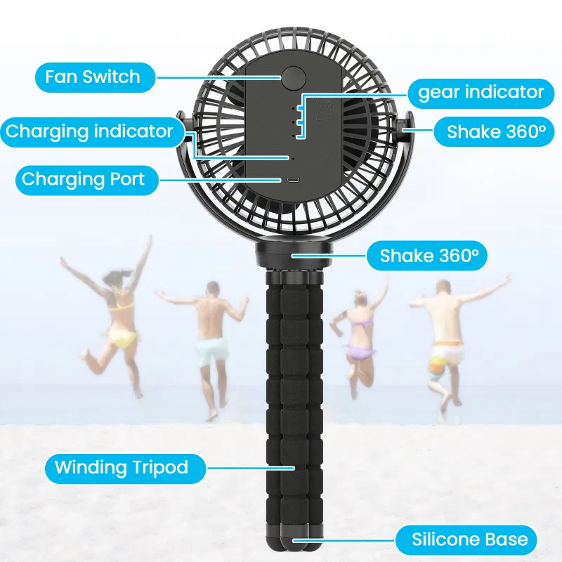 Battery Operated Electric Air Cooling Portable Hand Held Rechargeable Mini Fans