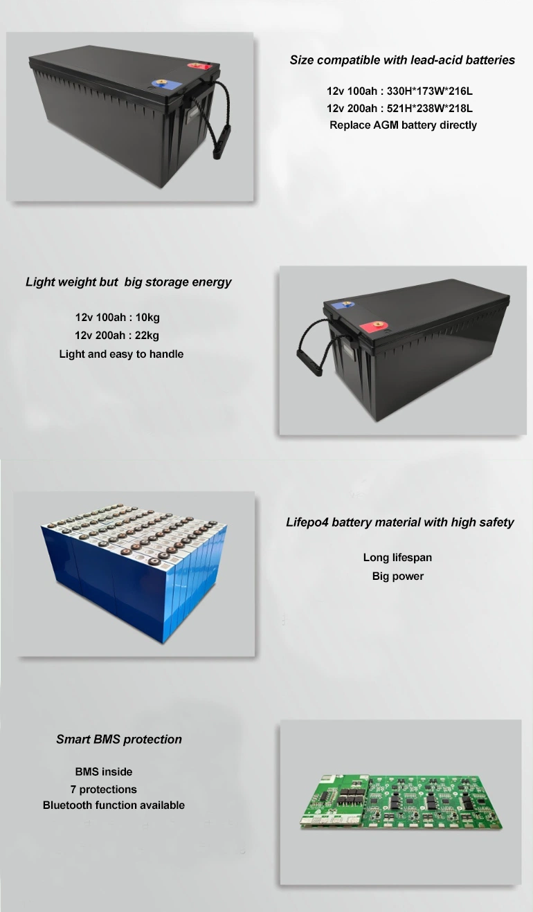 12V/24V/ 48V Lithium Battery 100ah 200ah LiFePO4 Battery for Electric Forklift