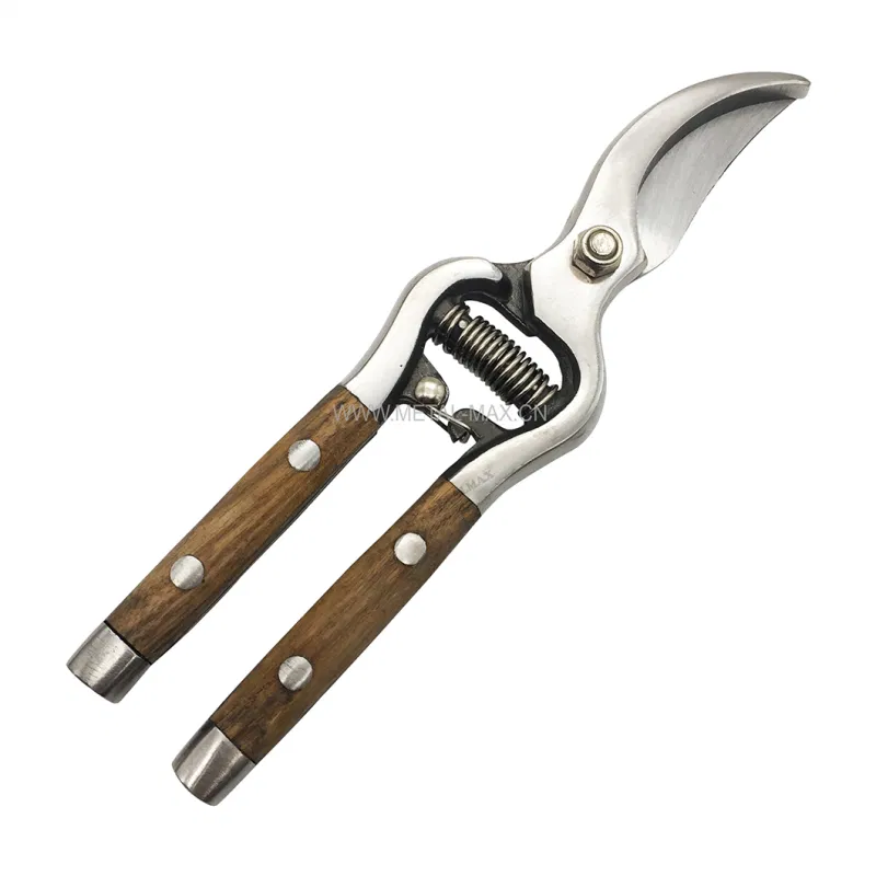 Spring Loaded Wooden Handle Traditional Gardening Pruning Bypass Secateurs