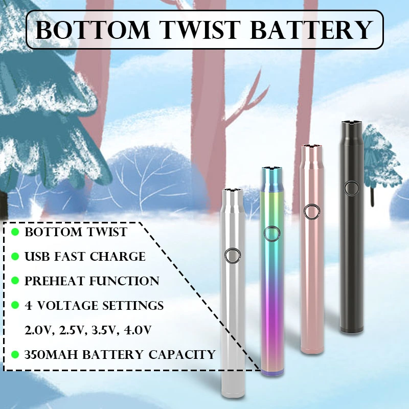 Bottom Twist 350mAh Vape Battery Preheat Cbd Battery Original Factory