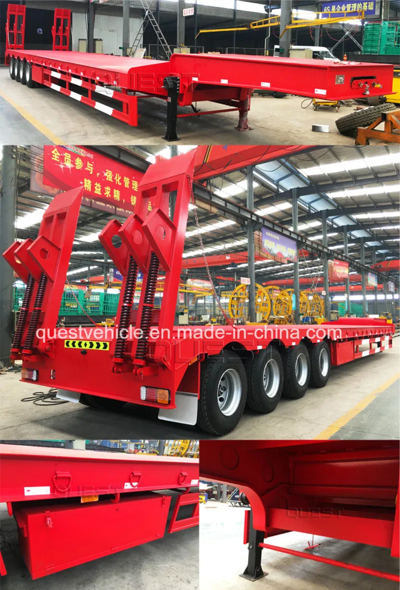 5 Axles 50-80tons Extendable Low Bed Semi Truck Trailer