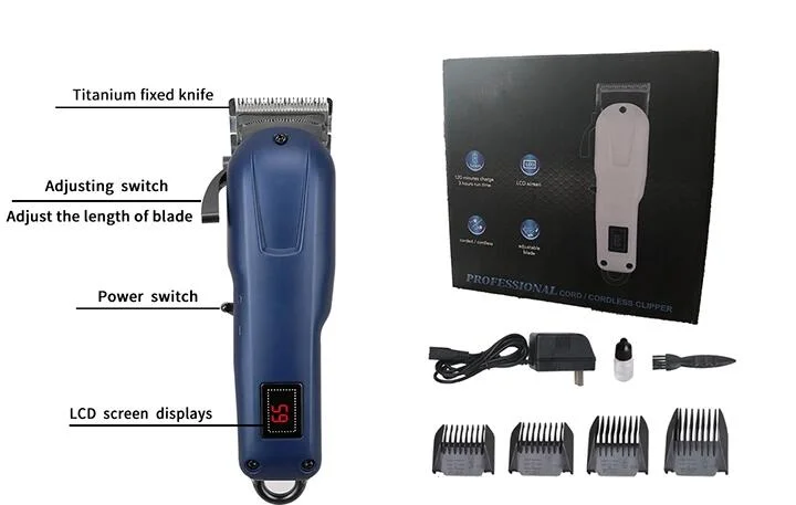 New Designed Professional Rechargeable Salon Hair Trimmer Electric Hair Clipper