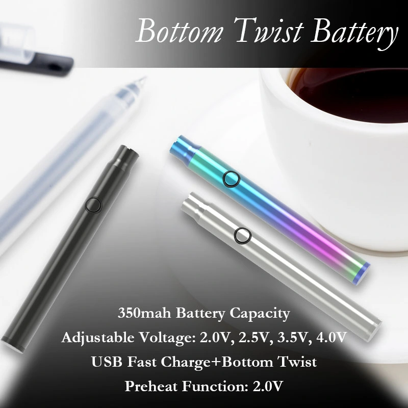 Bottom Twist 350mAh Vape Battery Preheat Cbd Battery Original Factory