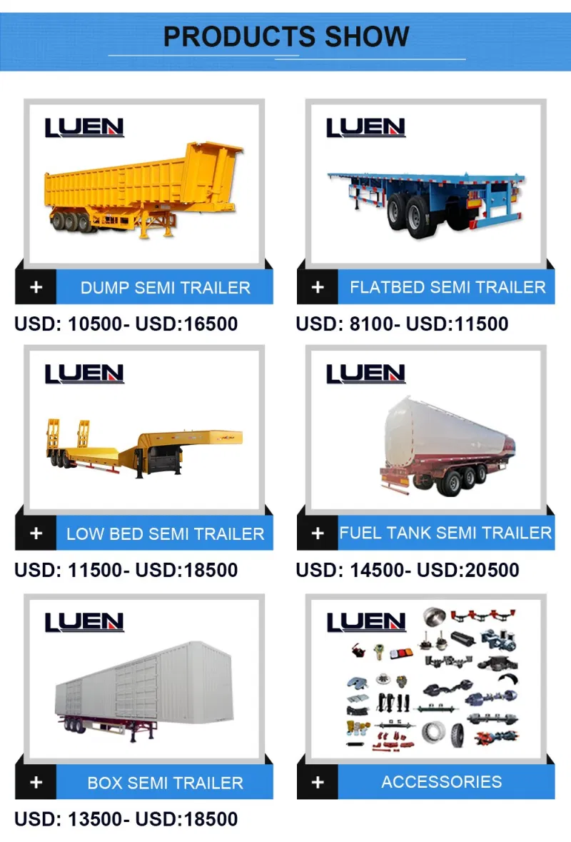 Luen 3 Axle 50tons Extendable Bulk Cement Semi Trailerstrailer