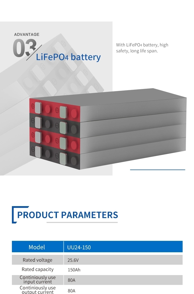 24V 130ah Solar Battery Li Ion Battery LiFePO4 Battery