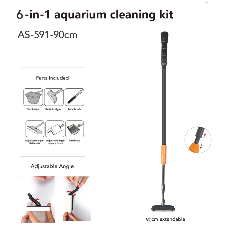 90cm Long Fishing Tank Cleaning Tool Kit with Extendable Handle