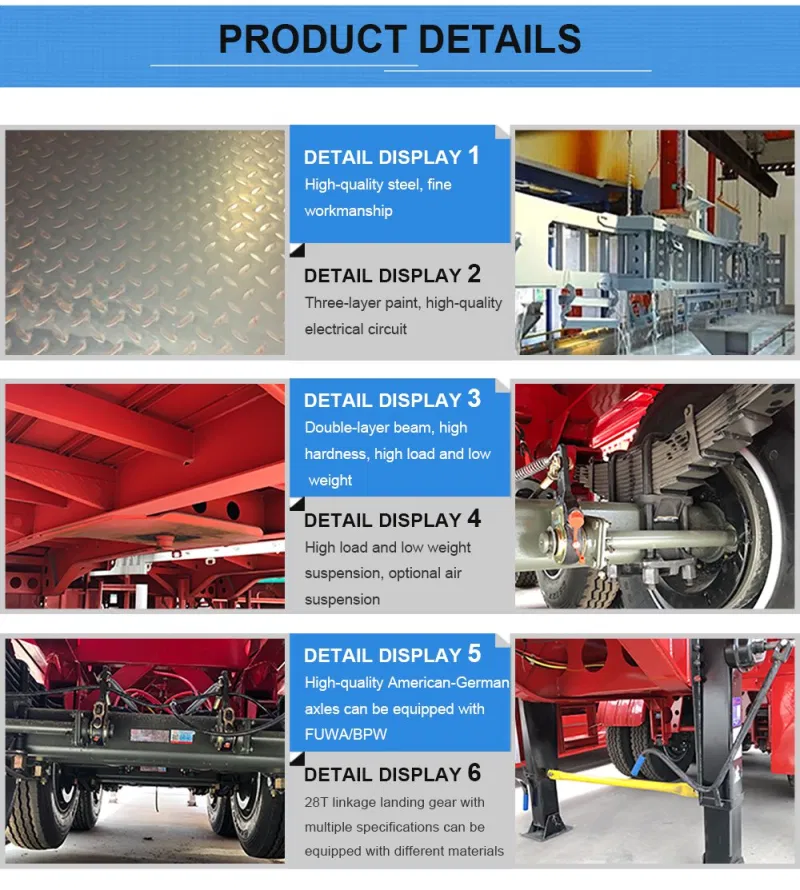 Luen 3 Axle 50tons Extendable Bulk Cement Semi Trailerstrailer