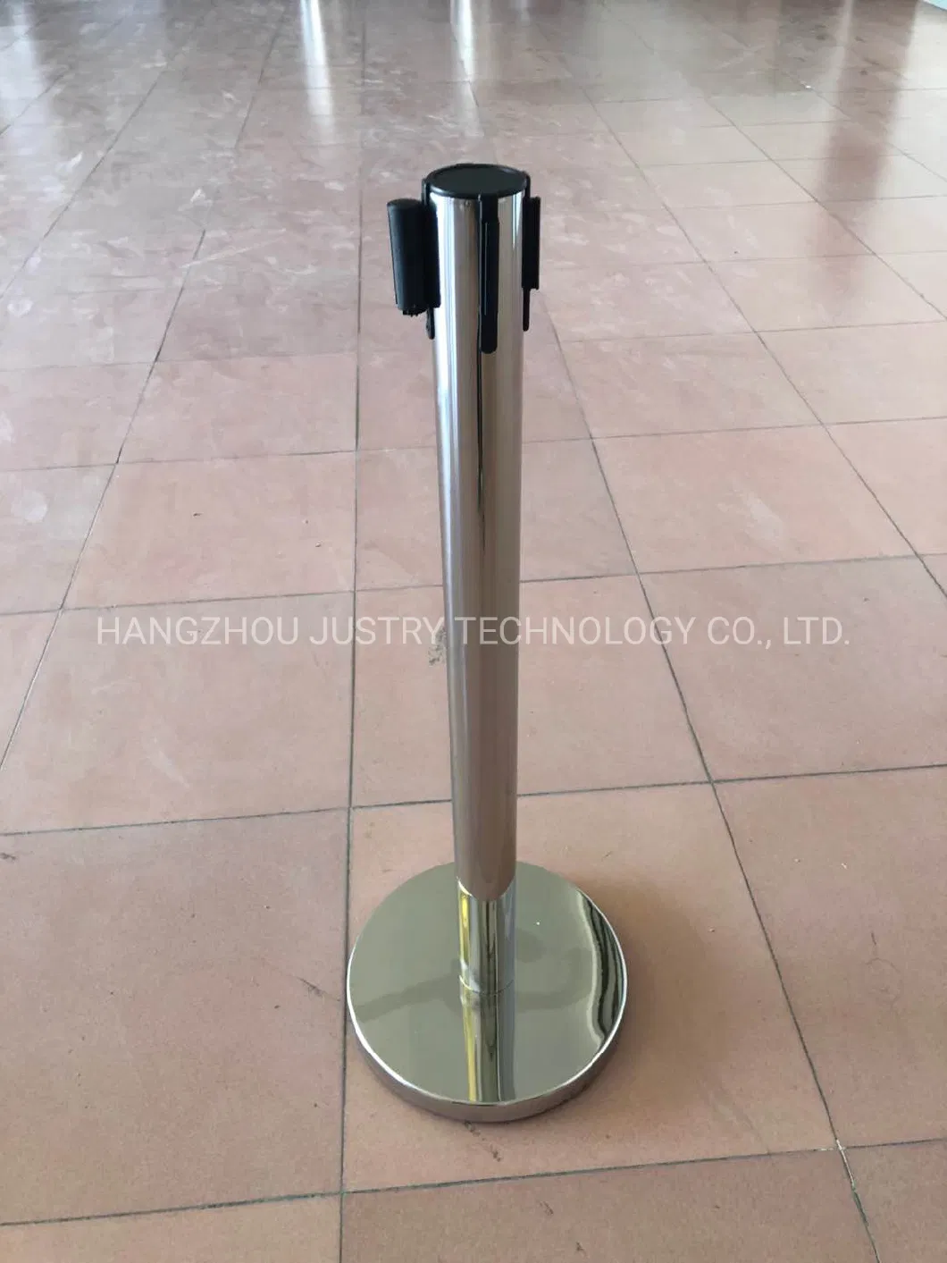Surface Mirrior Polish Stackable Retractable Belt Barriers 3m Belt