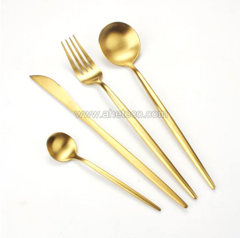 Luxury Gold Flatware Set Stainless Steel Stain Cutlery Set