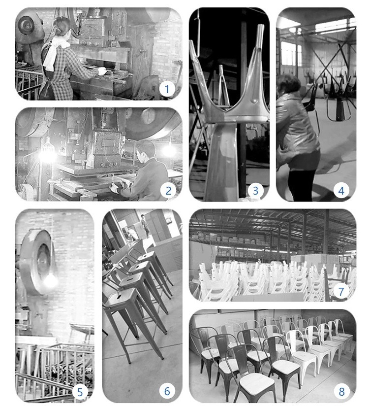 Popular Industrial Style Bar Chairs Colorful Metal Backrest Bar Stools