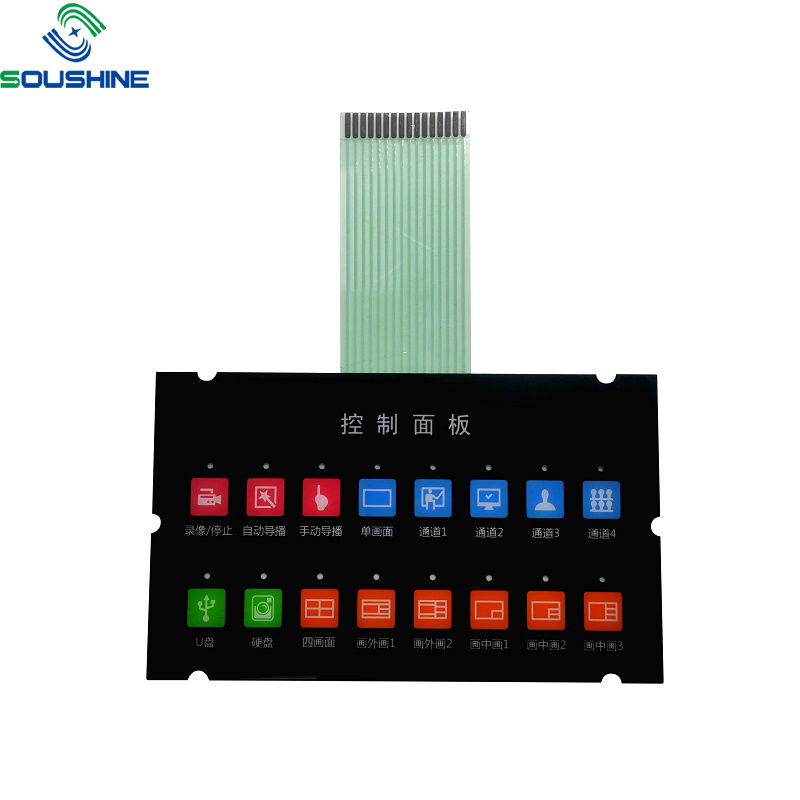 Customized Glossy Finish Matel Dome Membrane Switch Panel Keypad