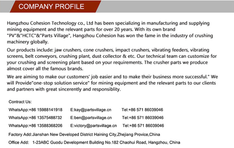 Terex Pegson Parts For Cone Crusher And Jaw Crusher Parts