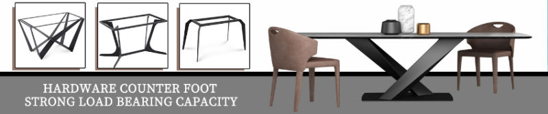 Square Metal Coffee Tea Chair Sets X-Shape Legs Dining Table