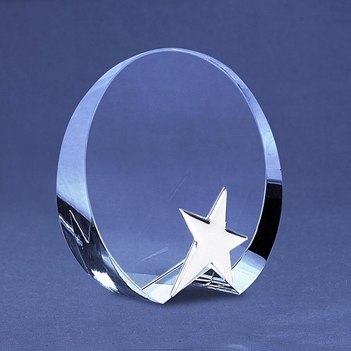 Round Silver Star Accent Trophy (#78212)
