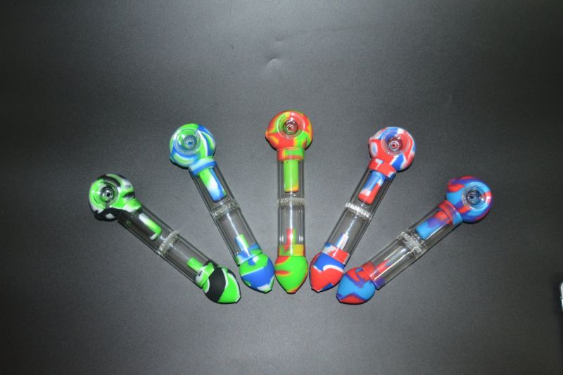 Separable Silicone Glass Pipe with Glass Bowl and Glass Filter