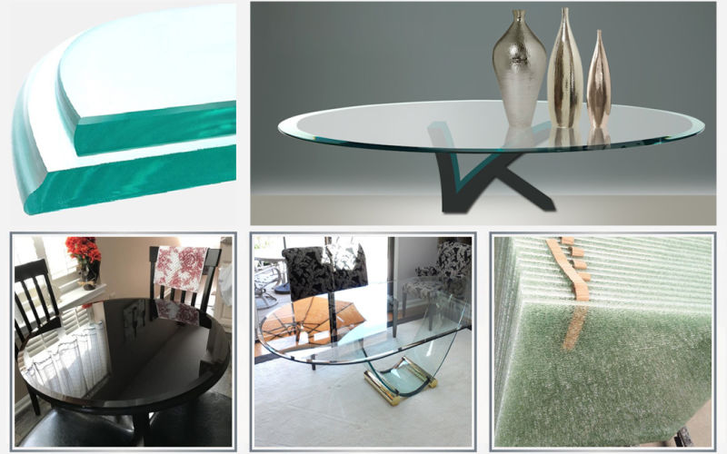 Round Clear Tempered Glass Table Top Protect Coffee Table