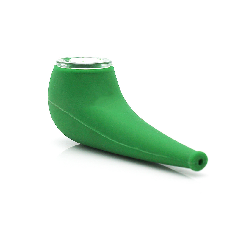 Silicon Smoking Pipe with Glass Bowl for Tobacco/Smoking Accessories