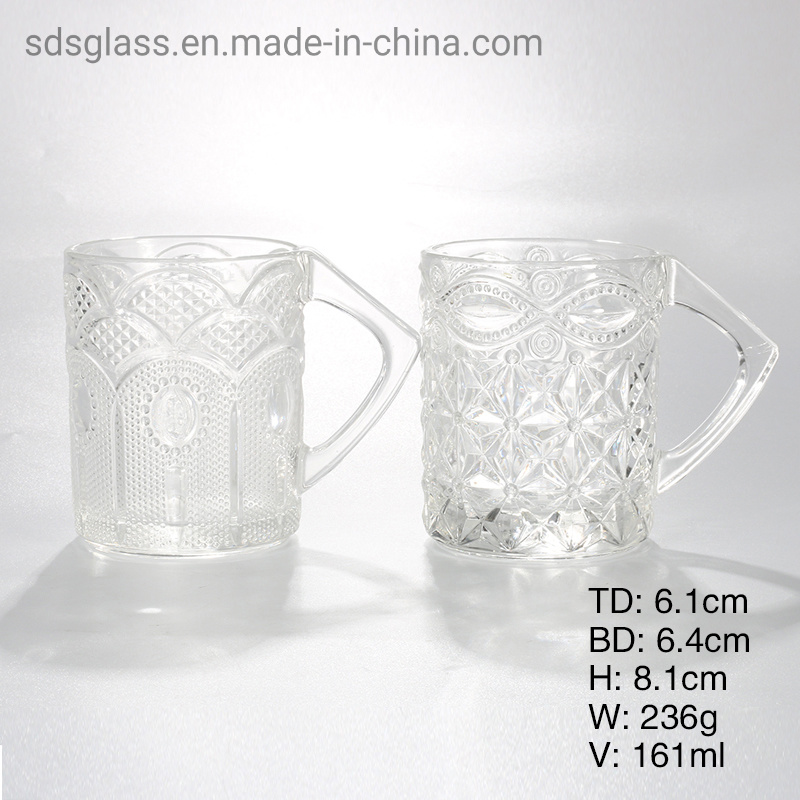 Clear Glass Tea Cup Coffee Cup with Handle