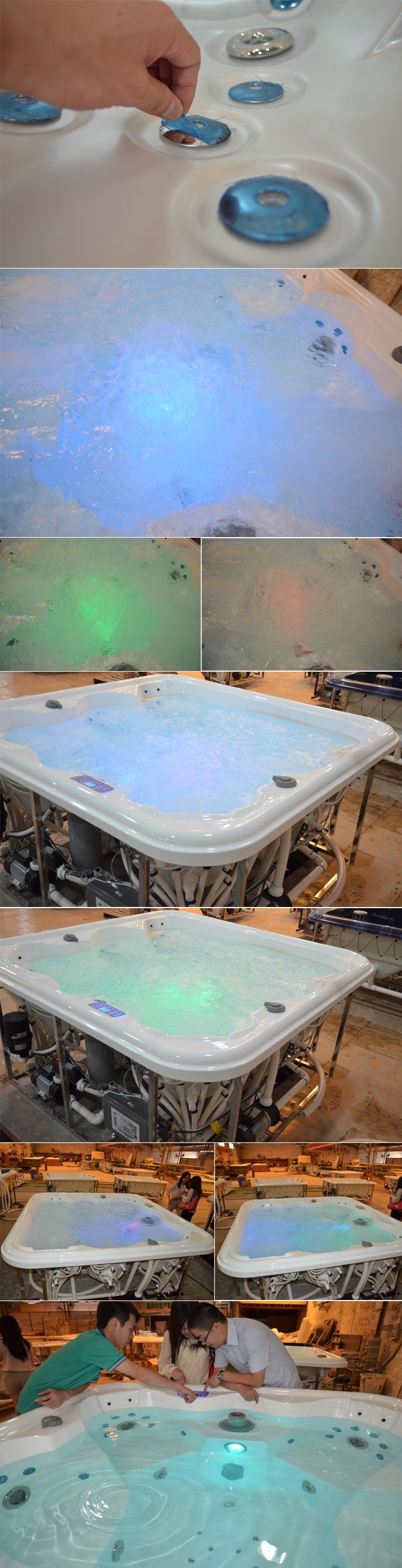 Hot Sale Indoor Outdoor 6 Person Acrylic Whirlpool Hot Tub