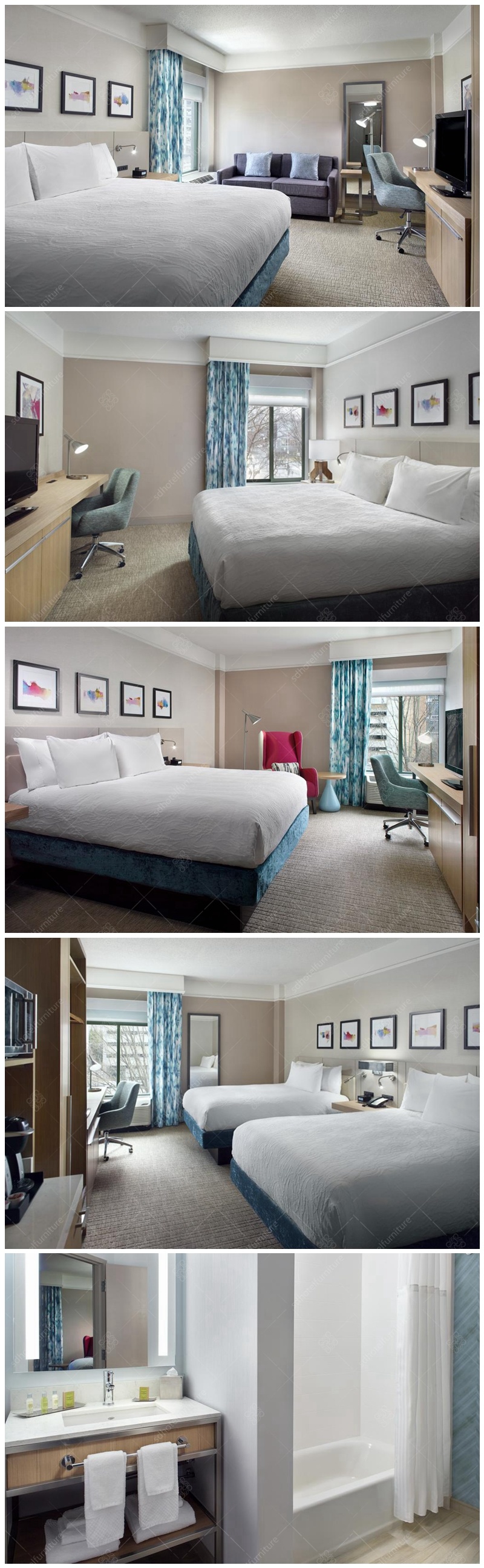 Simple Elegant Style Hotel Bedroom Furniture Sets Commercial Furniture Sets