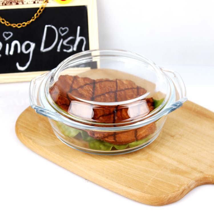 Wholesale Round High Borosilicate Glass Casserole with Glass Lid