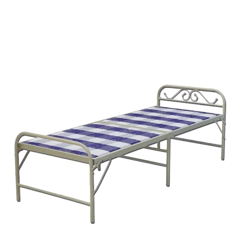 Wholesale Cheap Black Double Metal Folding Bed Metal Foldable Bed