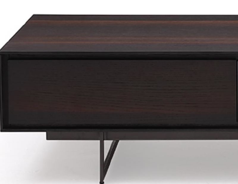 Modern Europe Oak Veneer Grey Finish Square Coffee Table for Living Room Furniture