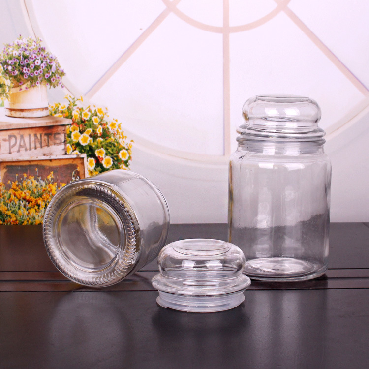 175ml Round Shape Glass Candle Jar with Glass Lid