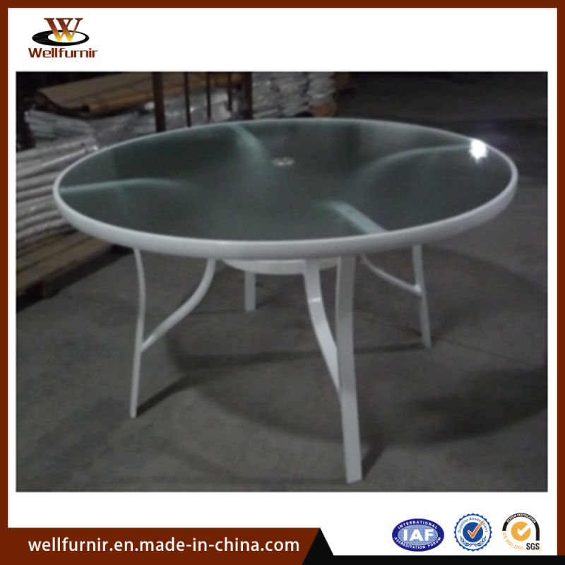 2018 Outdoor Garden Furniture Round Glass Dining Table