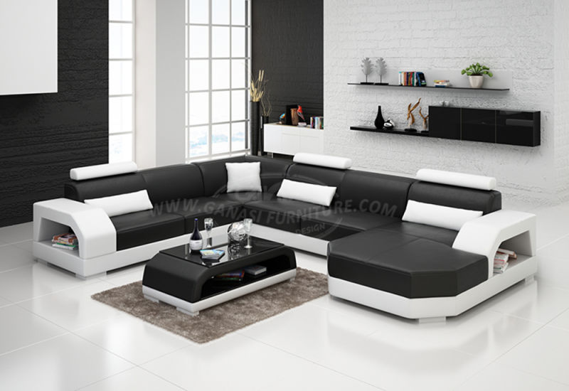 Classic U Shape Leather Furniture Sofa for Living Room
