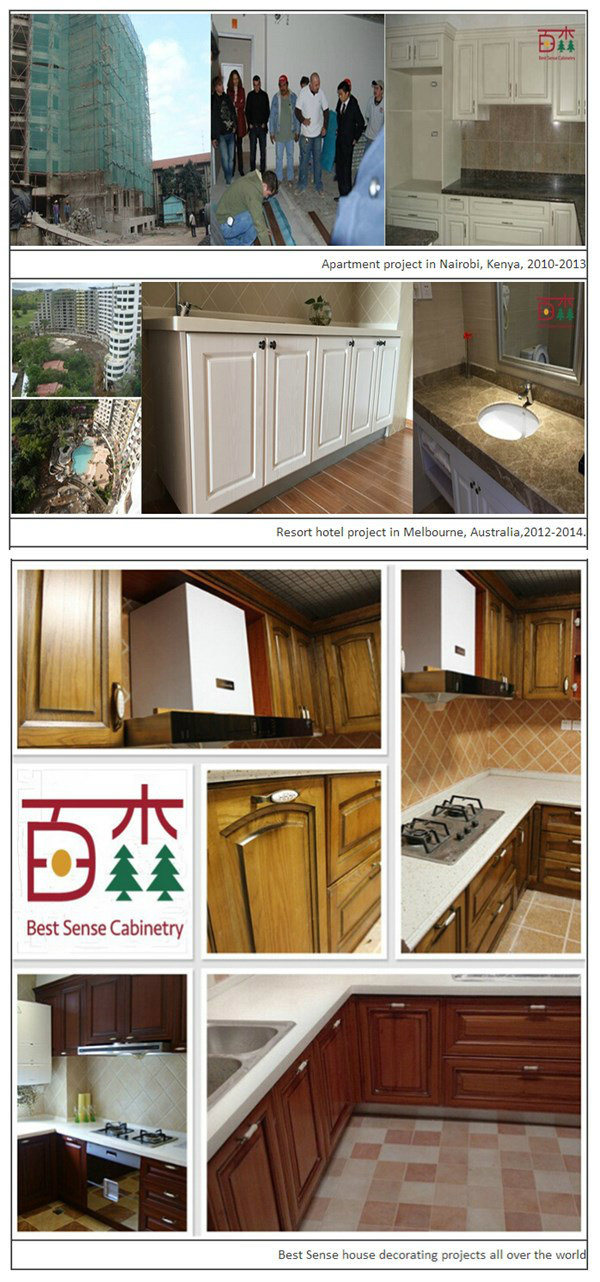 Maple Solid Wood Coffee Glazing Kitchen Cabinet Designed
