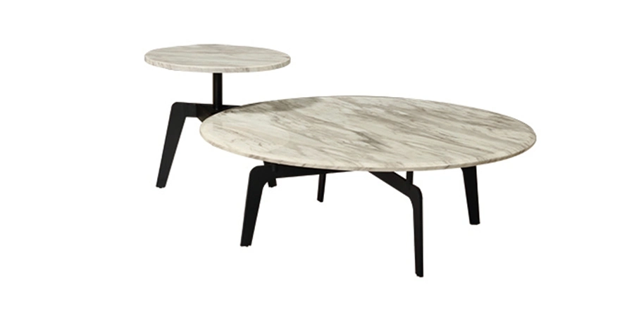 Modern Round Marble or Wooden Tabletop Side Table Small Side Table
