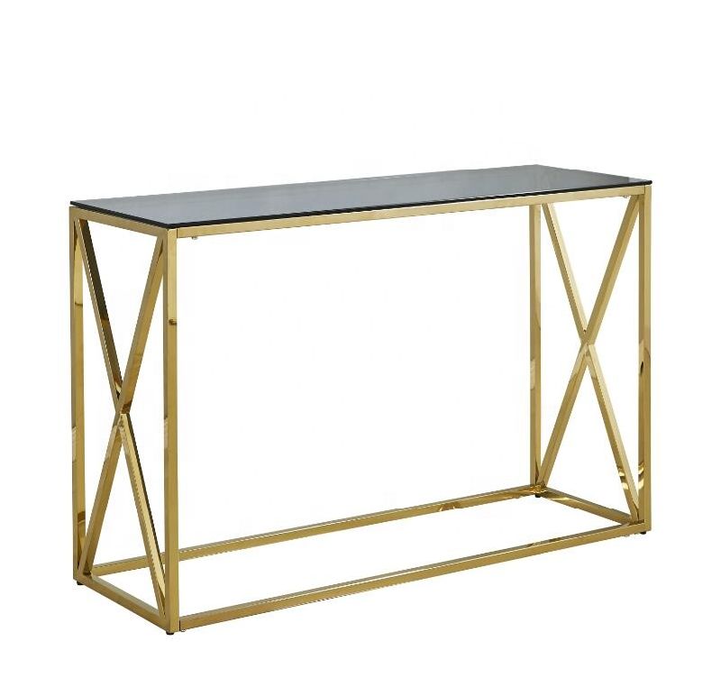 Modern Design Home Furniture Stainless Steel Glass Table Console Table
