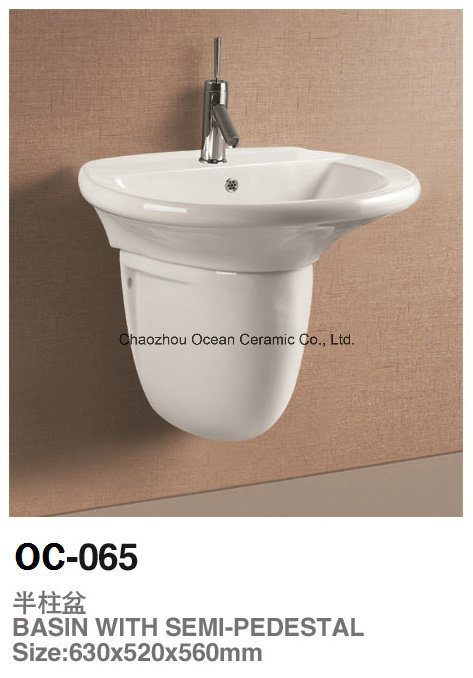 P40 Stock Promotion Pedestal Sink, Bathroom Lavatory, Pedestal Washbasin