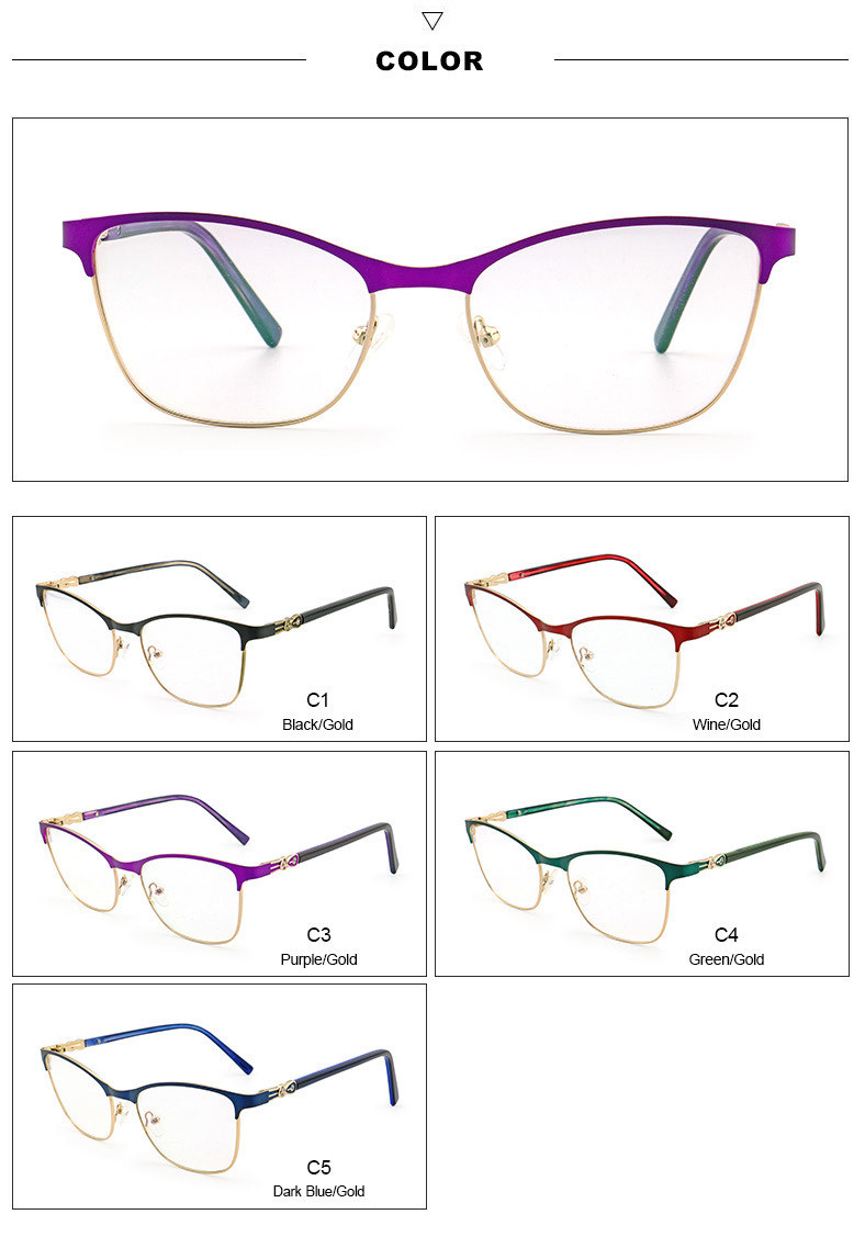 Flexible Fashion Glasses Metal Optical Eye Glasses Frame