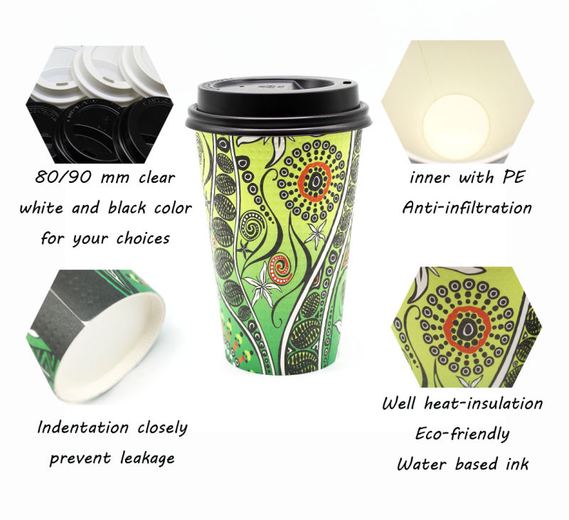 8oz Ripple Double Wall Eco Coffee Black Paper Cup