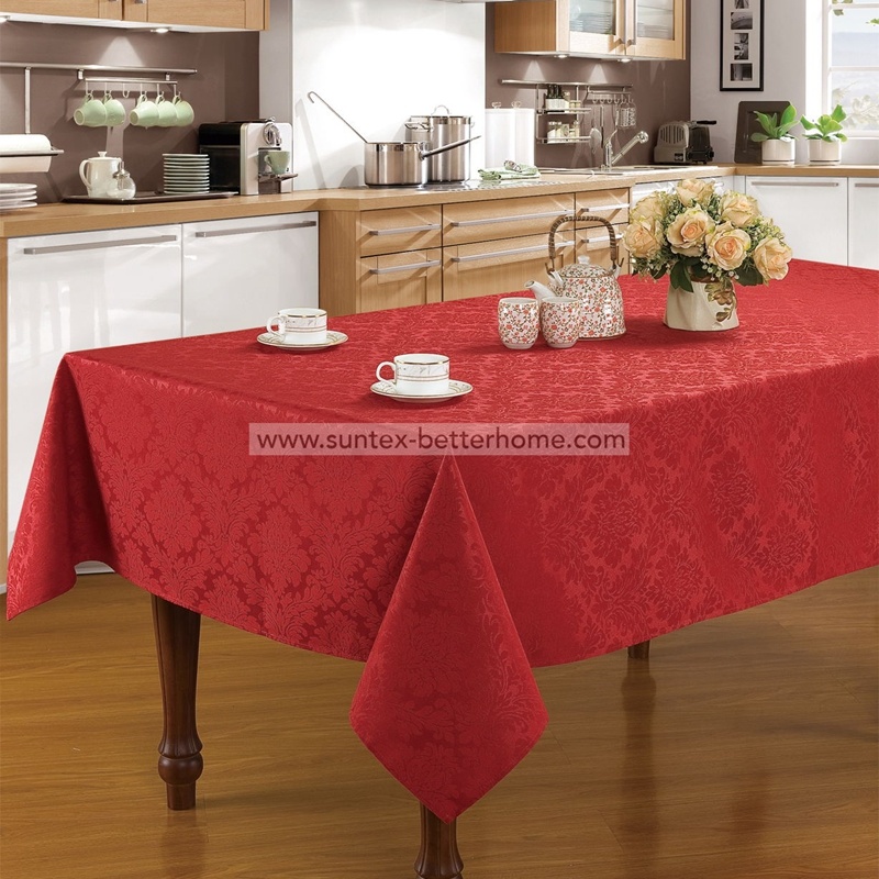 Spring Floral Table Cover 100% Polyester Rectangular Jacquard Tablecloth