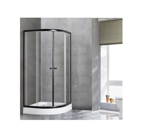 Clear Glass Black Shower Enclosure, Black Paint Aluminum Profile