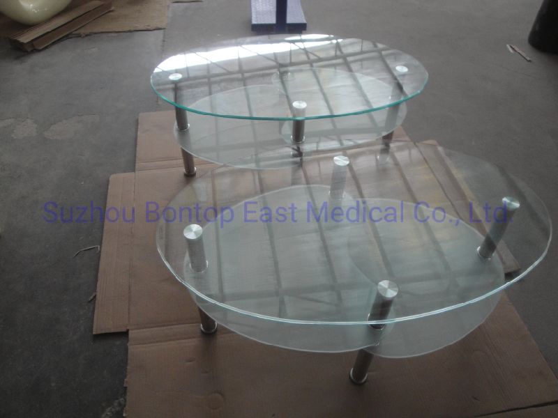 Tempered Glass Coffee Table with Stainless Steel Frame